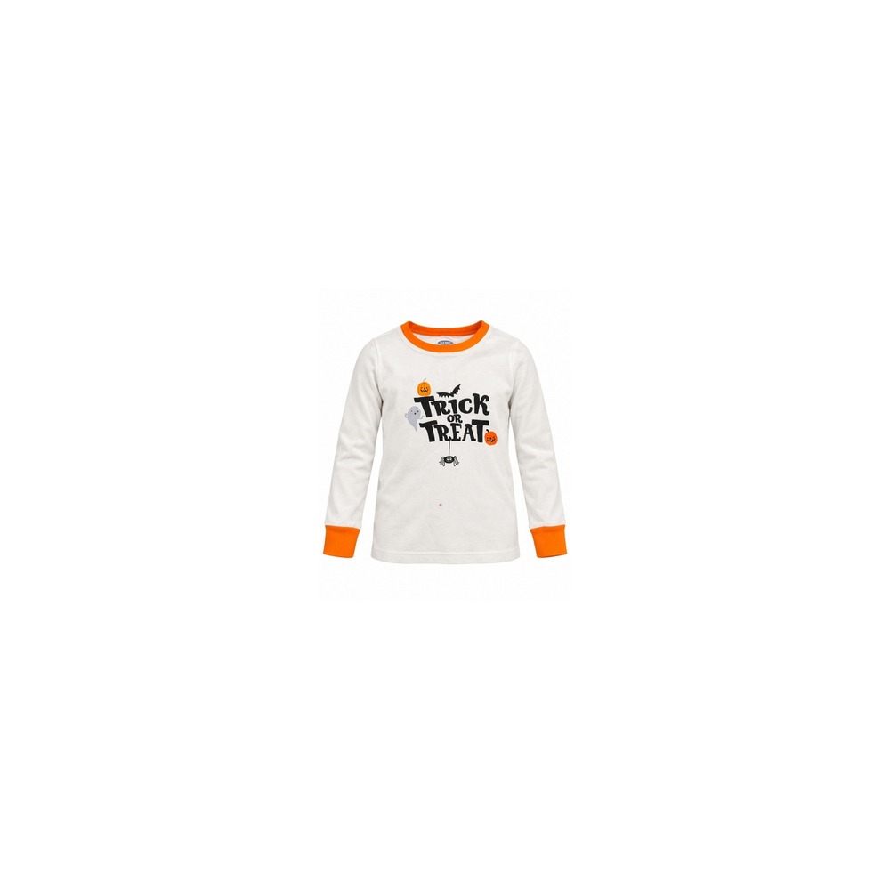 Old Navy Kids Trick or Treat Halloween Long Sleeve Shirt White Orange 5T